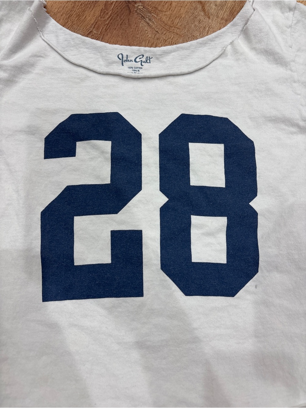 Brandy Melville White Tee with Navy '28' Graphic - Picture 2 of 3